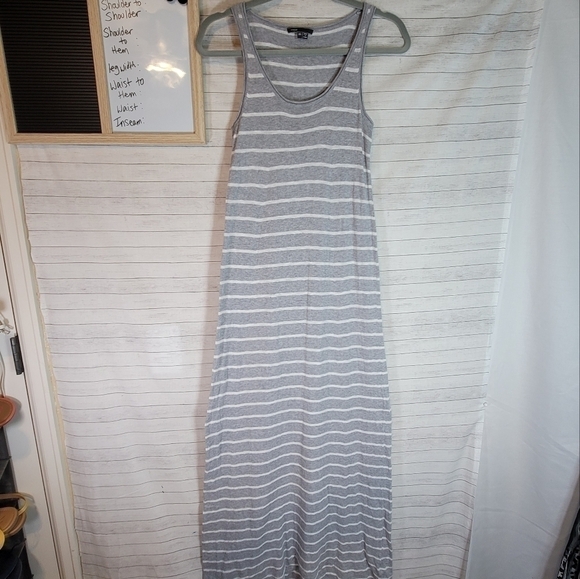 VINCE GRAY STRIPED RACER BACK MAXI DRESS, SZ XS - Picture 5 of 12